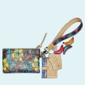 Consuela Colorful Floral Wristlet with Charms